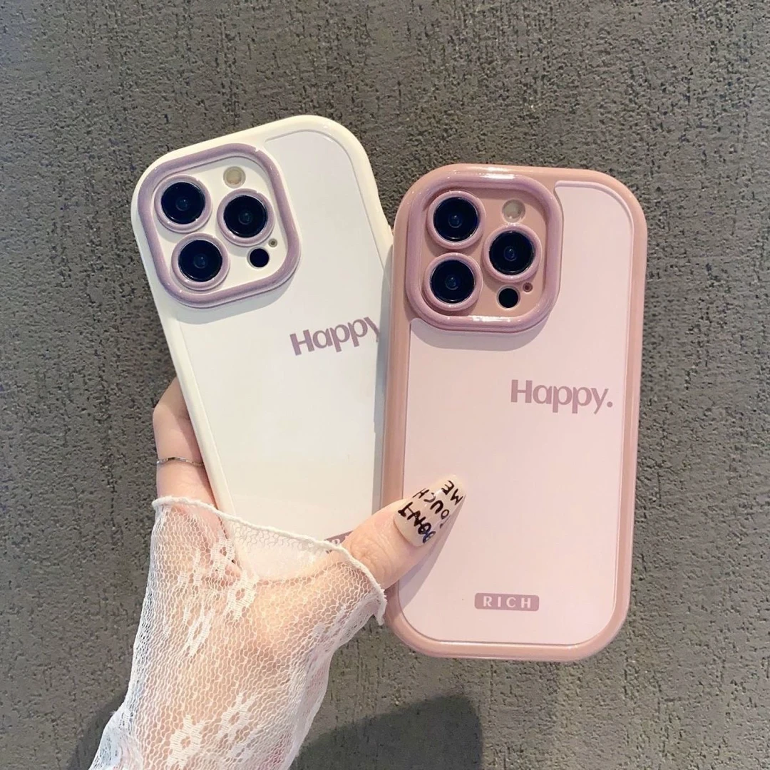 白happy适用iphone15pro/14/13手机壳苹果12/11华为vivo小米oppo