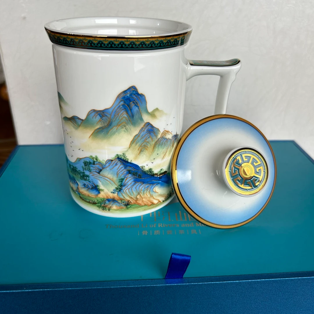 骨质瓷茶漏杯随身杯茶杯水杯商务礼品高档茶杯国风国潮系列品茶杯