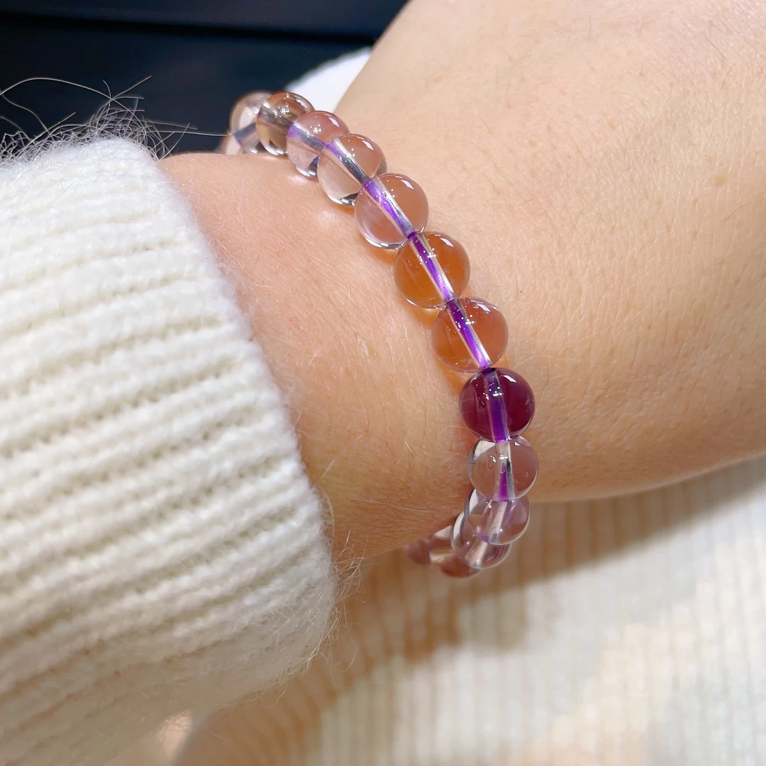 【语姐珠宝】 天然水晶 时尚  7.5mm左右天然紫黄晶 多样性，发其一