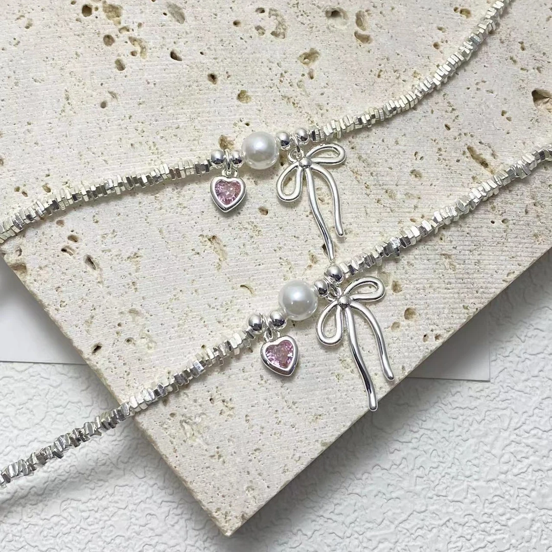 合成金属珐琅手链 轻奢时尚百搭小众拼接抽拉坠链素款戒指手链