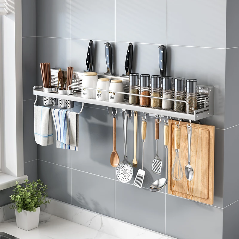 家用打孔厨房多功能置物架壁挂刀具置物架墙上挂架家用刀架筷子架