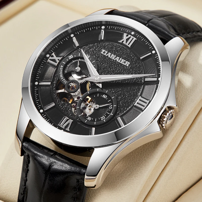 TIANAIER/天奈尔手表男士机械钢带防水夜光潮流镂空高端腕表828-H