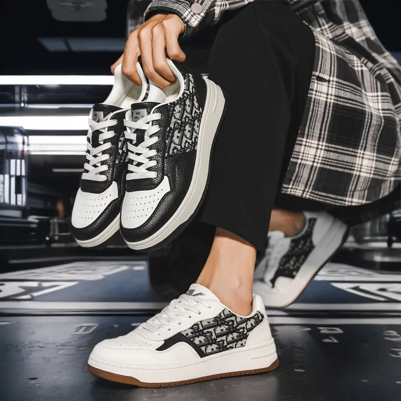 BV夏季新款百搭防滑透气男鞋运动低帮增高休闲板鞋厚底黑白