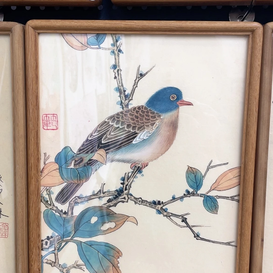【闪购商品】绘画对*肠工笔花鸟摆台