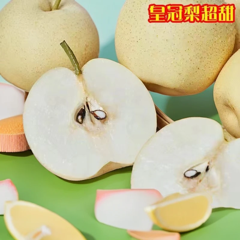 河北晋州皇冠梨脆甜多汁带箱9斤5斤3.2斤水果梨子新鲜