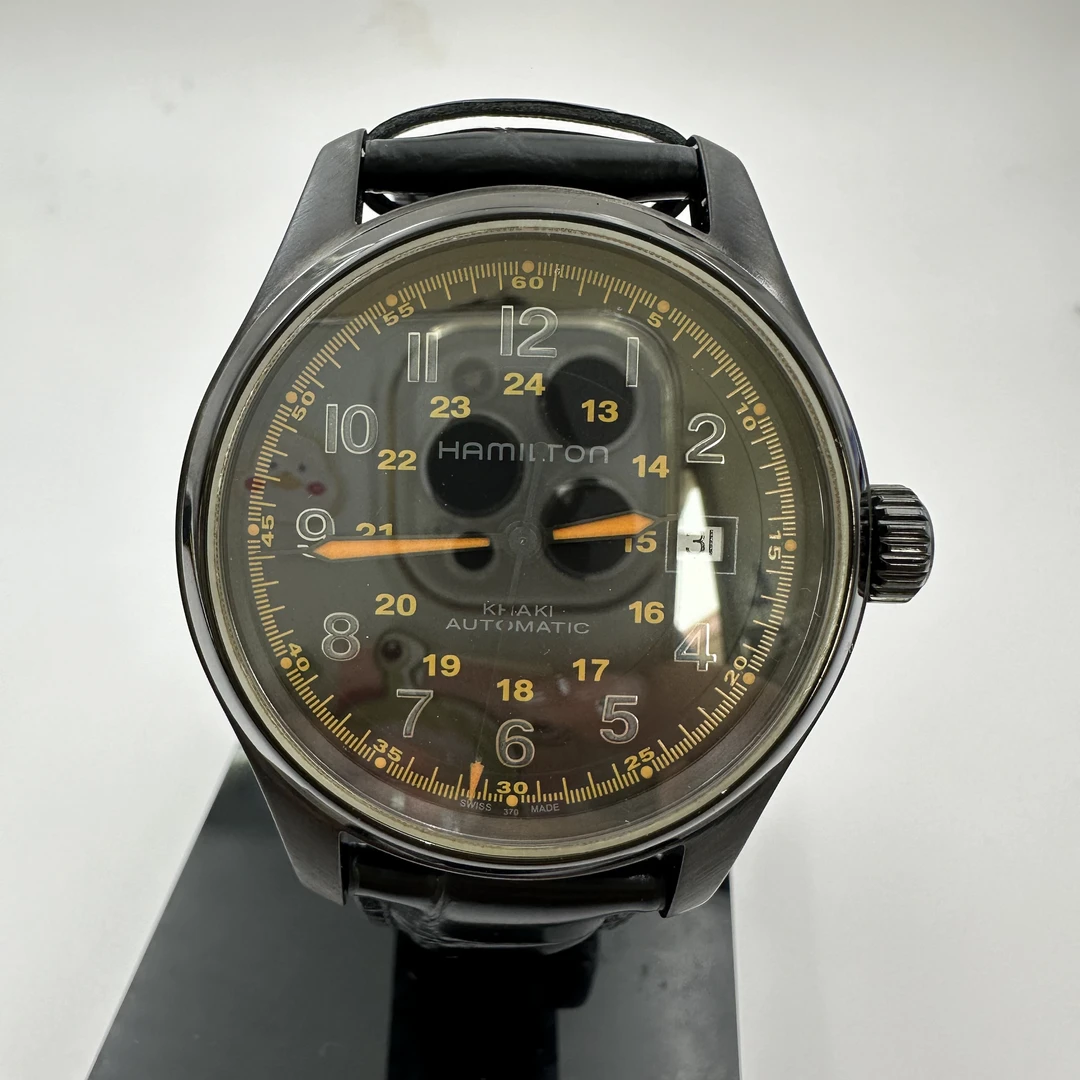 95新 Hamilton/汉米尔顿 卡其野战系列/机械/40mm/大魔王单表
