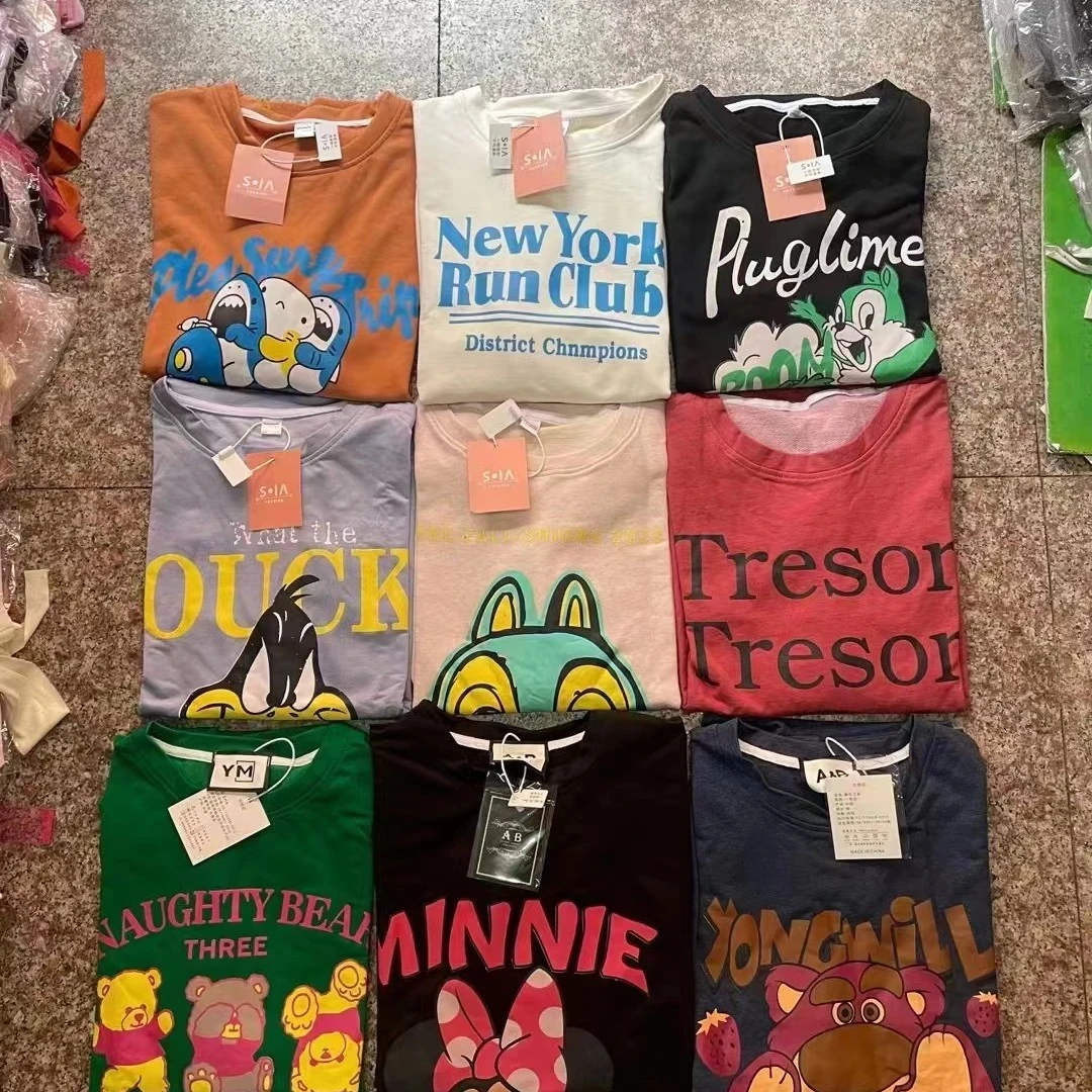 581-590t恤长袖情侣宽松银行印花圆领ol大码美式休闲百搭夏季半袖