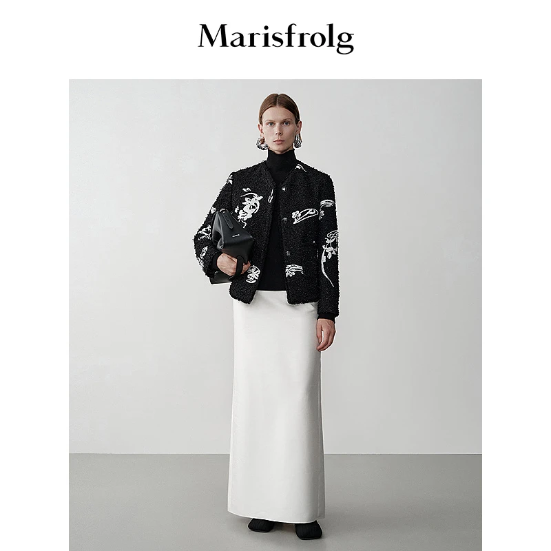 Marisfrolg玛丝菲尔气质花稿小香短外套女高级感A1EG44928