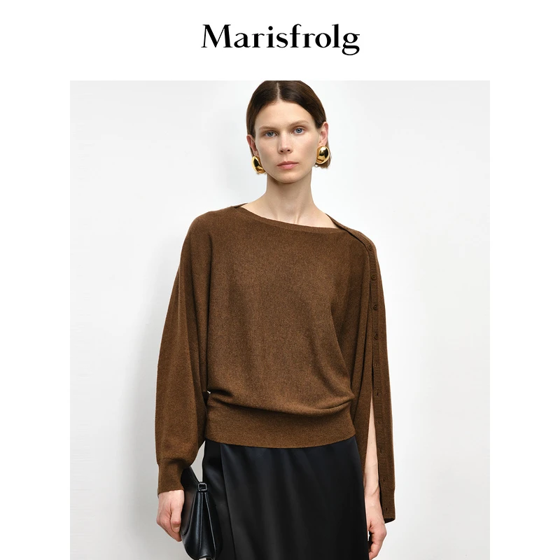 Marisfrolg/玛丝菲尔时尚双色宽松百搭针织衫A1DE3864M A1DE3830M