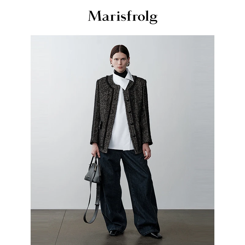 Marisfrolg玛丝菲尔冬季小香风复古外套A1DE43308