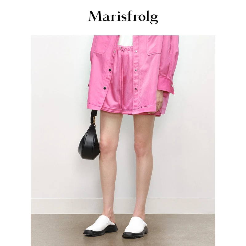 Marisfrolg玛丝菲尔显瘦高腰短款时尚休闲裤子A1DE33655