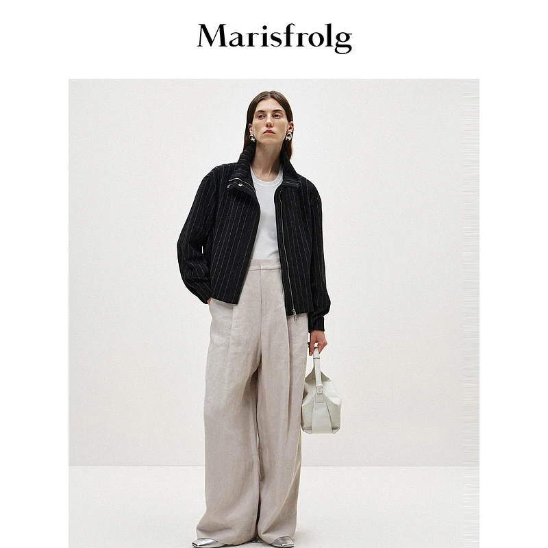 玛丝菲尔百搭女士立领针织时尚毛呢秋冬大衣A1DE40268