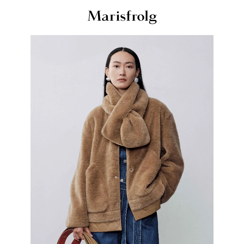 【艺术时装大衣】Marisfrolg玛丝菲尔冬季羊羔毛外套AAEG4901P