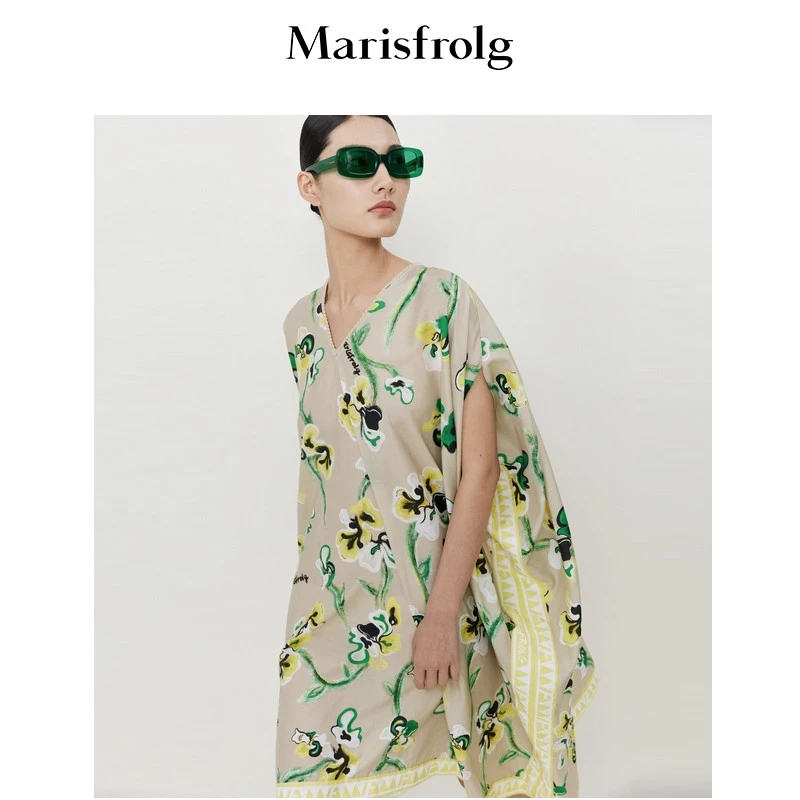 Marisfrolg/玛丝菲尔22夏气质铃兰花卉印花轻薄连衣裙A1CX25926