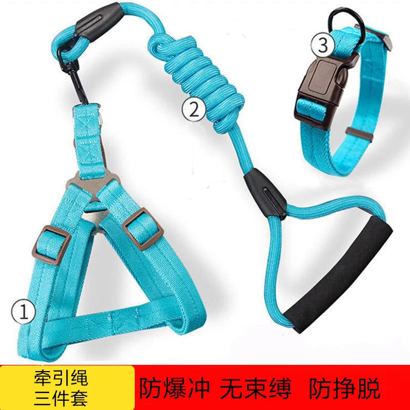 狗狗牵引绳大中小型犬幼犬遛狗绳狗链子猫咪项圈泰迪金毛宠物用品