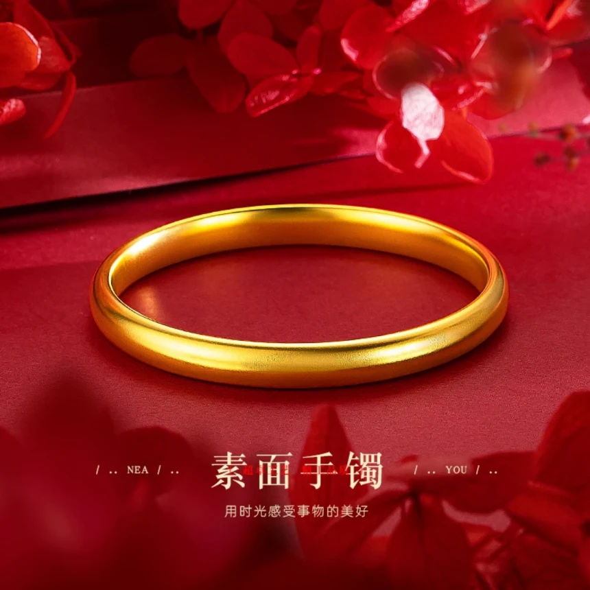 合金手镯 合金材质【泥鳅背手镯】素圈古法镯子实心光感光面气质
