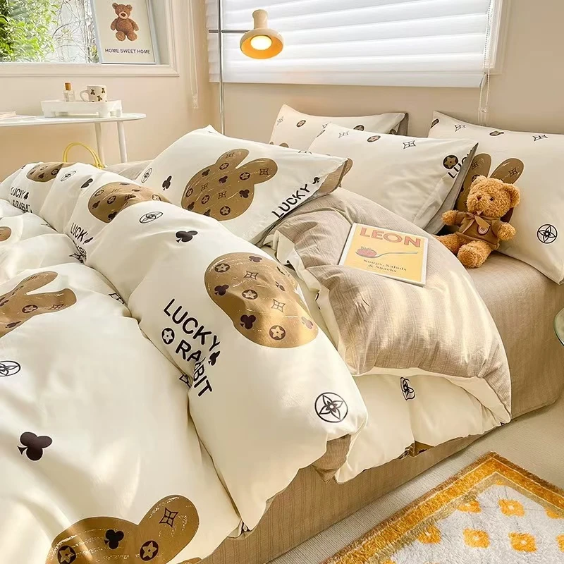 【董事长专属】纯棉三件套-伯爵兔兔 1.5mx2m