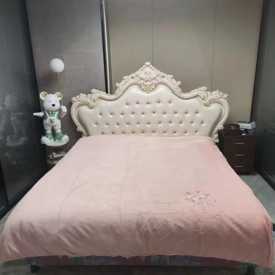 【董事长专属】手捧花牛奶绒-刺绣被套（2.0mx2.3m）