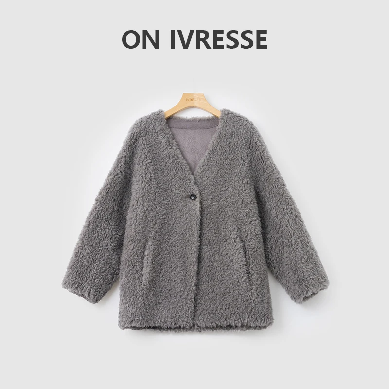 ONIVRESSE 爱尔兰进口100绵羊毛百搭自然掐腰外套241022