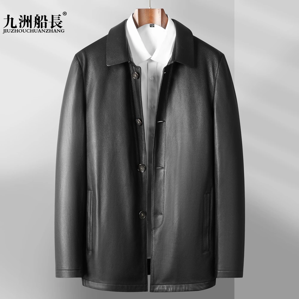 鹿皮真皮钮扣款春秋男外套 22220