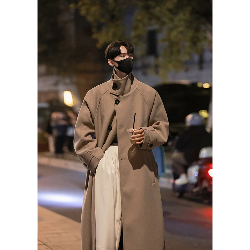 浙江嘉兴濮院男装克苏鲁文职大衣男款冬季杭州意法风衣中长款外套