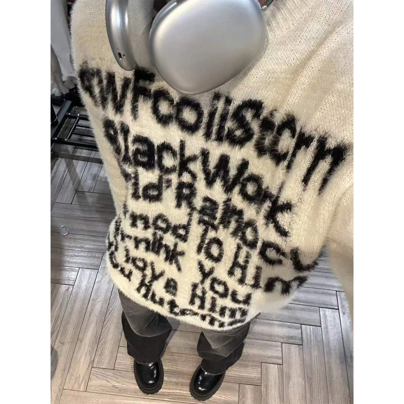 cleanfit潮汕马海毛毛衣男冬季慵懒风广东大朗针织衫美式复古外套