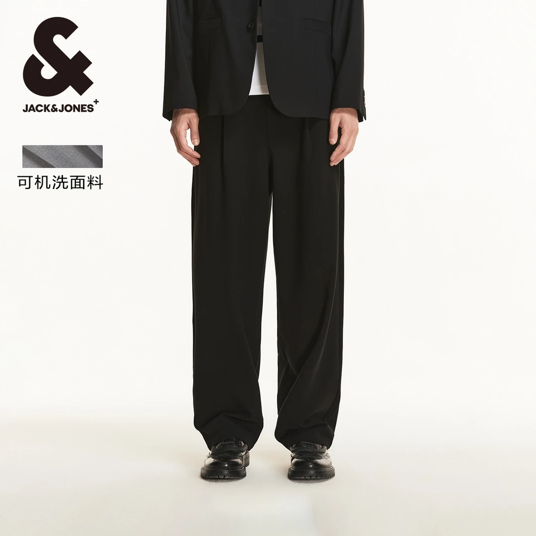 杰克琼斯春季简约时尚纯色百搭潮舒适商务休闲裤西裤男裤长裤男装