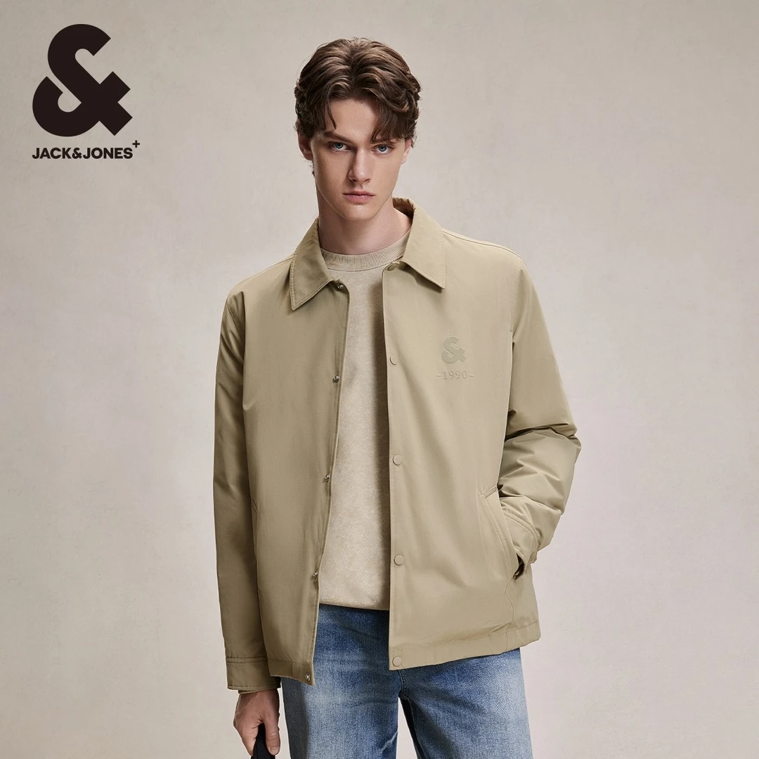 杰克琼斯秋冬舒适简约时尚植绒图案装饰百搭轻薄羽绒夹克上衣男装