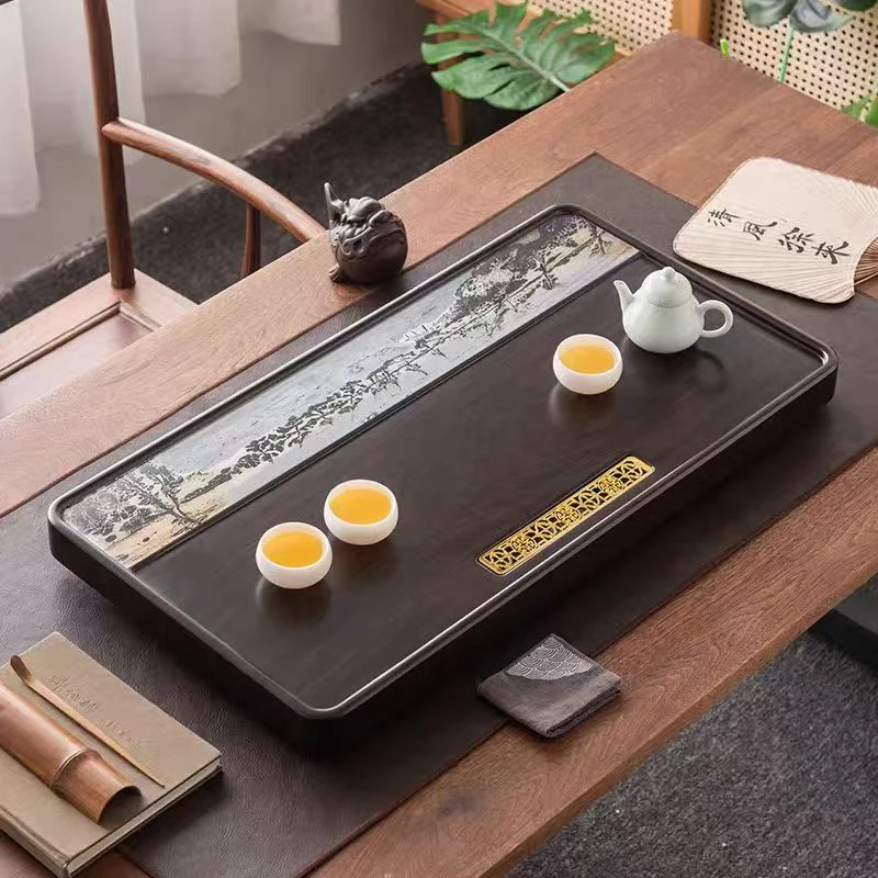 江南水乡新款茶盘家居轻奢新中式家用简约大号小型日式长方形