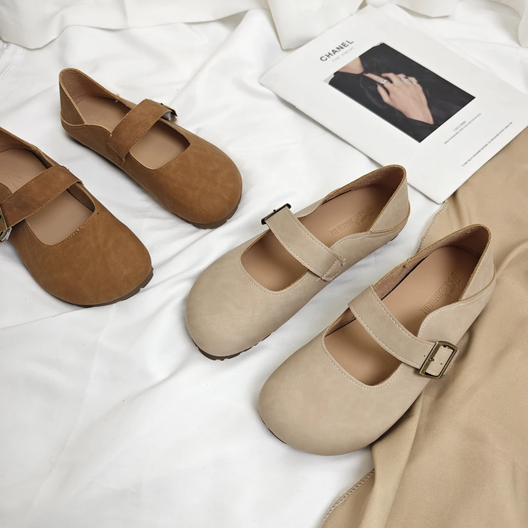 【新疆包邮】皮鞋单鞋百搭188夏季软底温柔复古浅口圆头单鞋W4A188