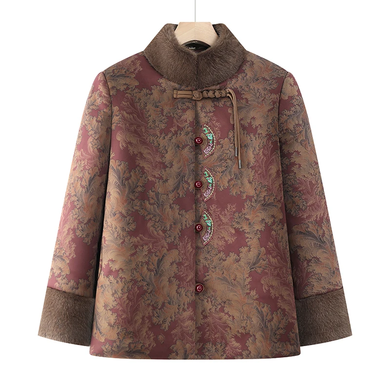 中老年老太太冬装奶奶棉袄老年人冬季棉衣女加绒加厚婆婆过年衣服