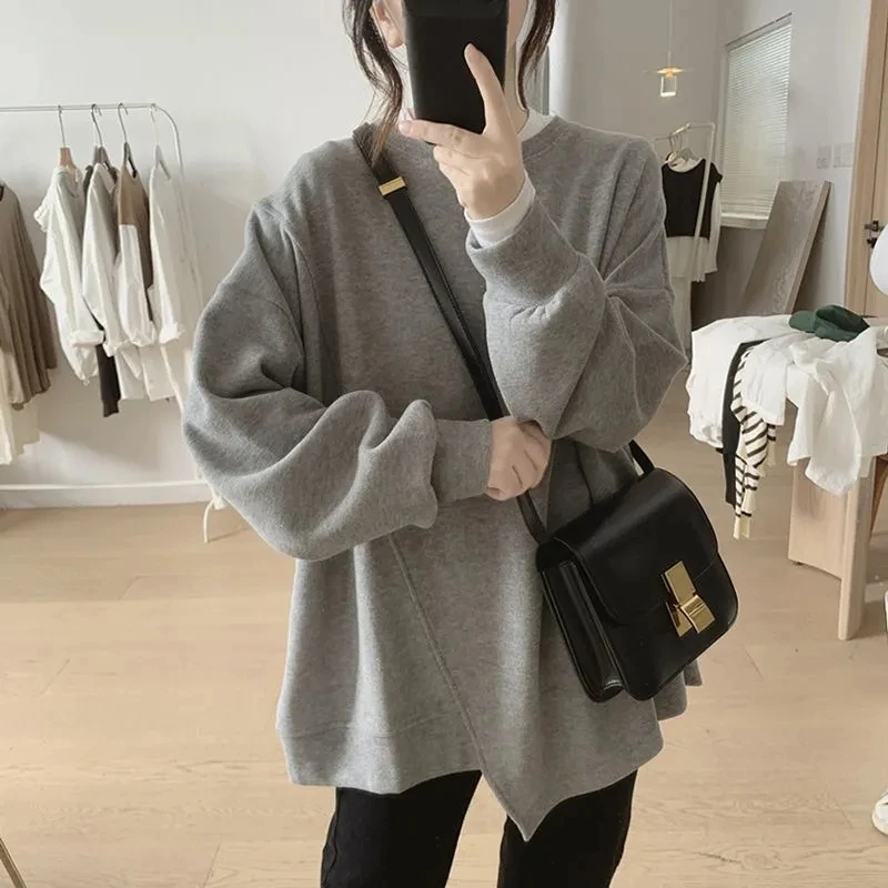 棉质不规则卫衣外套女春秋季新款宽松时尚显瘦简约小众设计感上衣