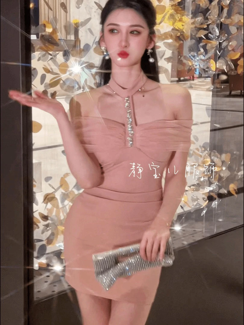 只想静静【夏日冰果】气质显瘦收腰设计感连衣裙