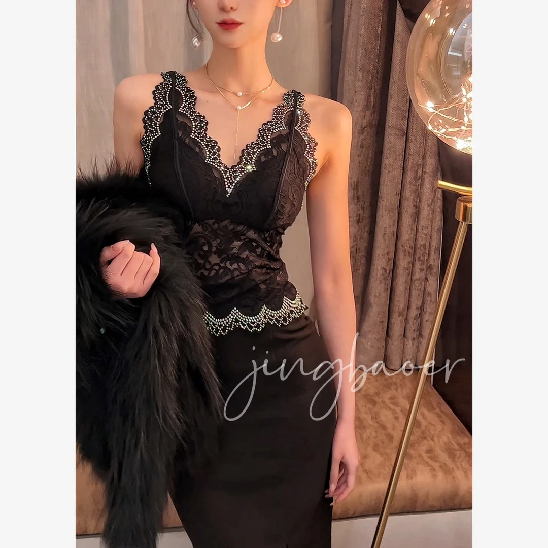 静宝儿家修身亮钻背心