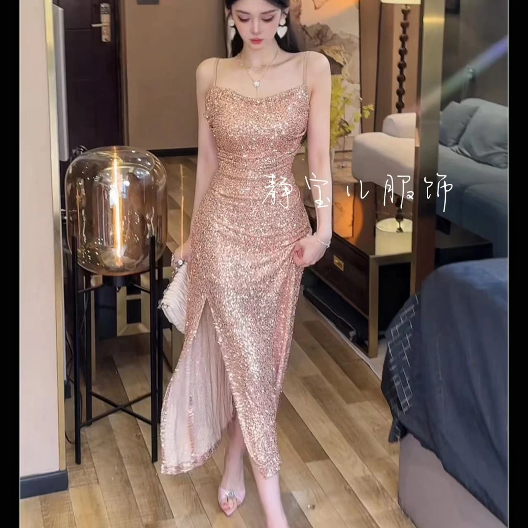 只想静静【星河璀璨】气质轻奢名媛女王连衣裙