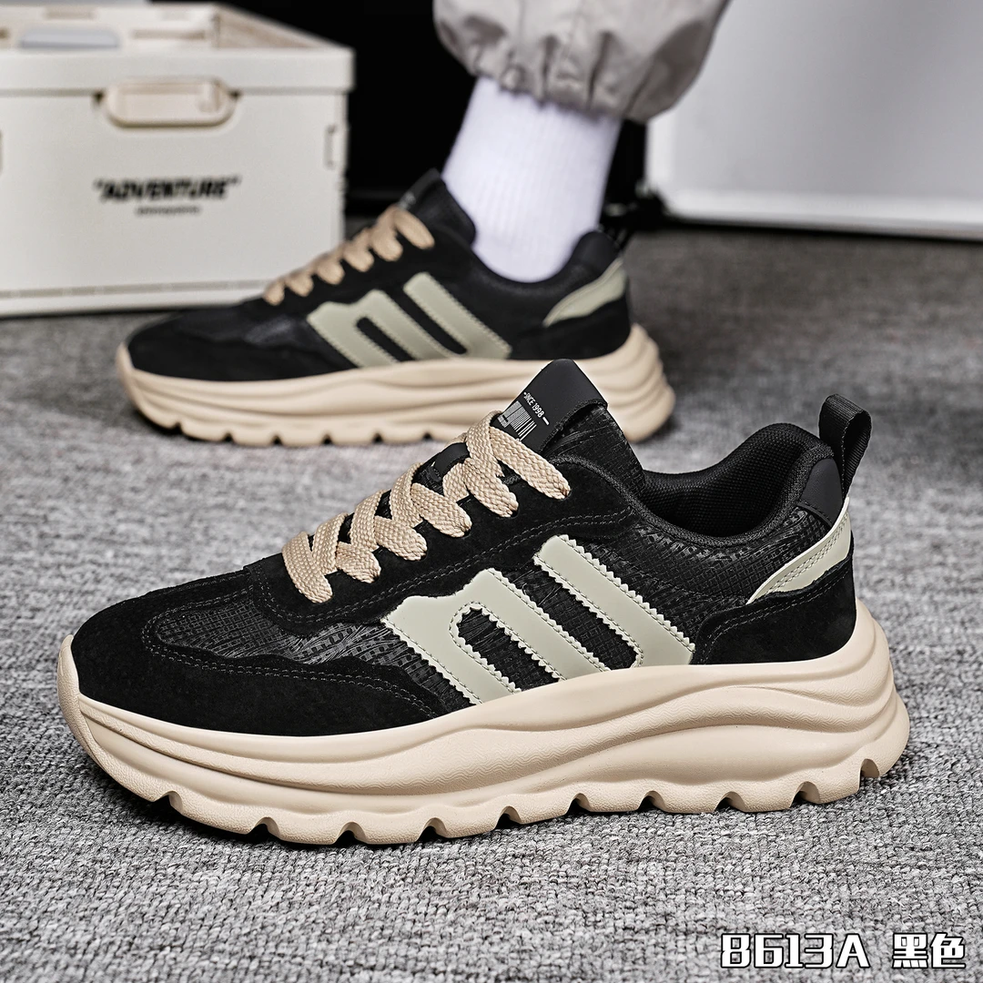 秋冬爆款男士运动休闲男鞋时尚百搭潮鞋厚底轻便增高阿甘鞋潮鞋