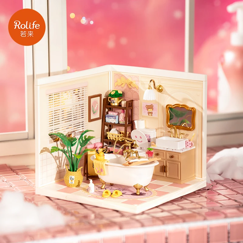 rolife/若来【泡泡浴室】超级世界新品手工DIY小屋亲子520节日送礼