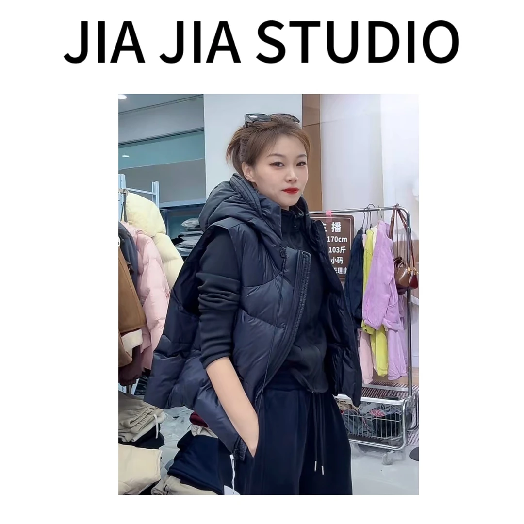 嘉嘉推荐 #143 【秋冬加厚款-棉马甲】泡芙感韩版宽松连帽棉马甲