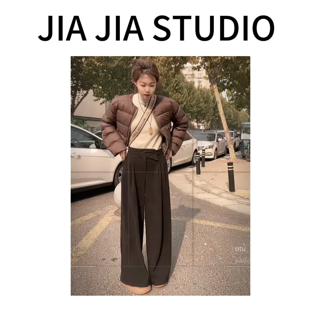 嘉嘉推荐#965设计款毛呢加厚阔腿裤