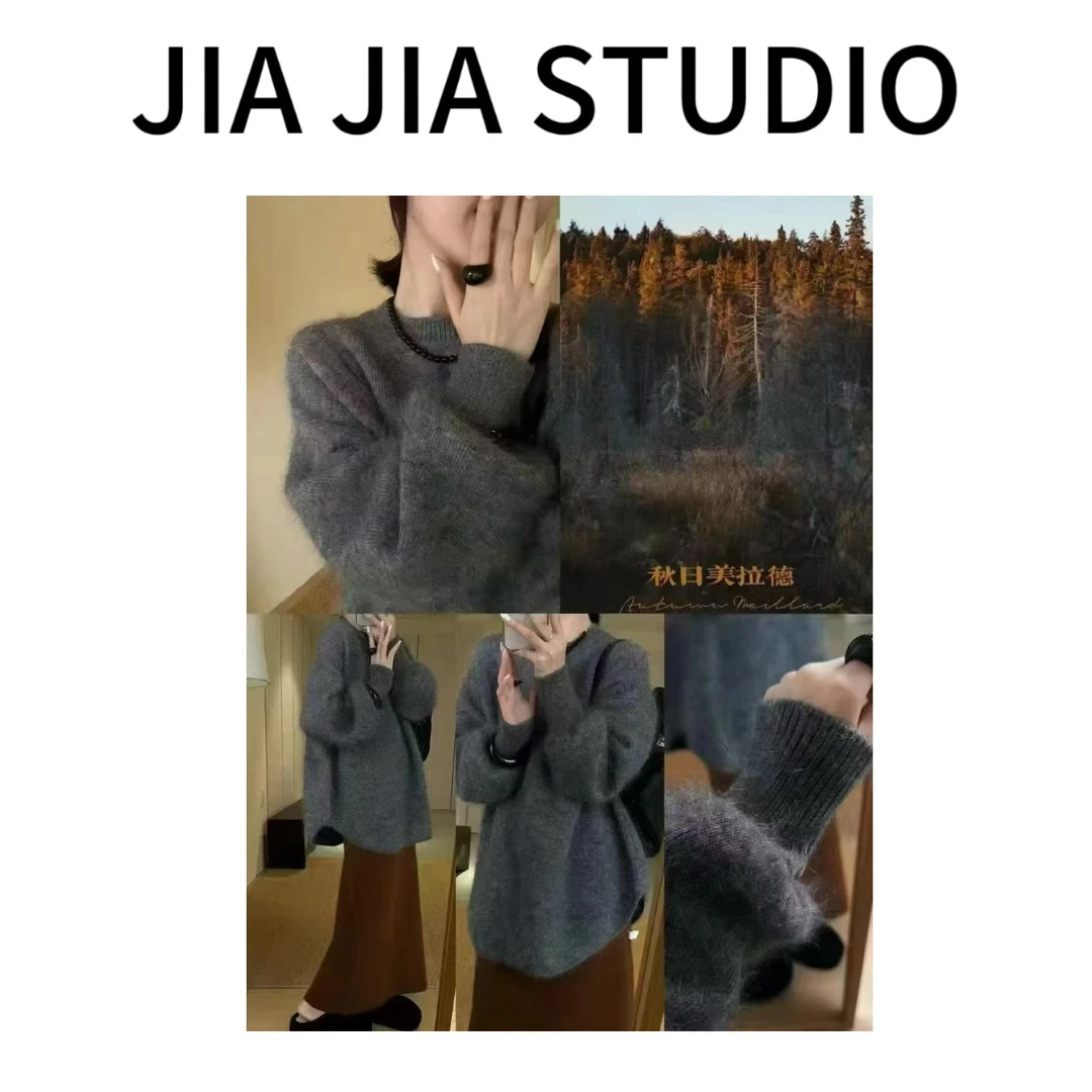 嘉嘉推荐#500【重磅定制 冬季加厚款】时尚百搭圆领毛衣