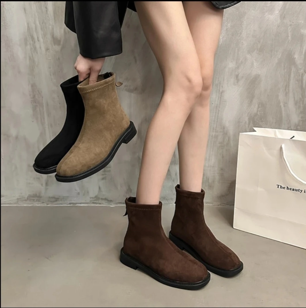 嘉嘉推荐#766-1款 时尚百搭显瘦加绒短靴