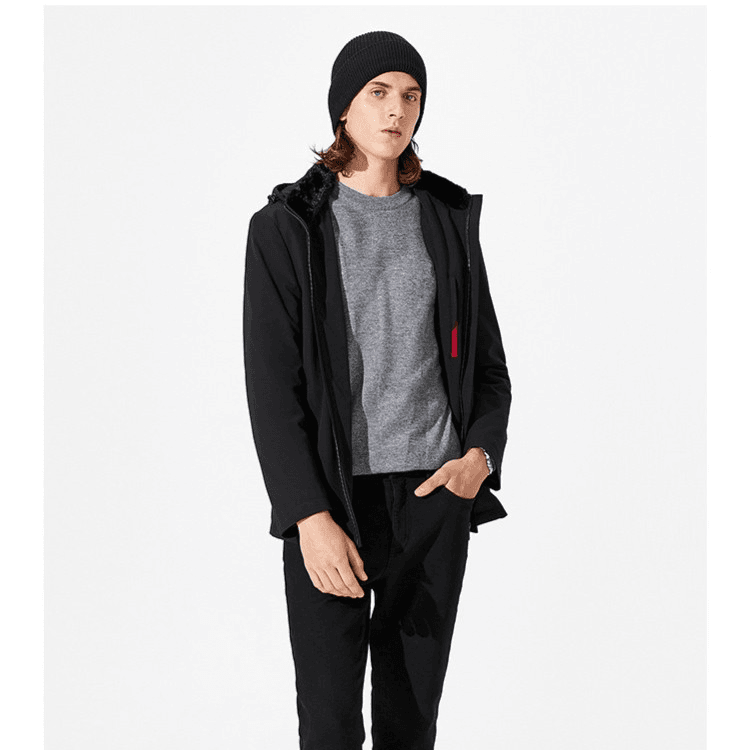 2022男士休闲商务中长款毛呢大衣派克M23140010