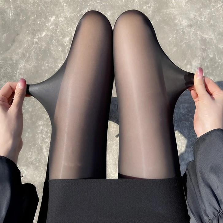 爆款极光马油袜光腿丝袜超弹油亮光滑性感防勾丝连裤袜子薄款透肤