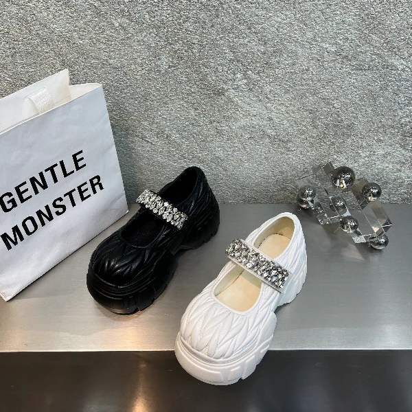 【现货】2024新款欧洲站一字带玛丽珍小个子增高鞋浅口瓢鞋657-1