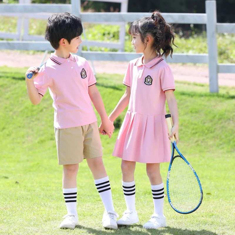 幼儿园园服夏装学院风儿童夏季班服短袖套装小学生校服毕业照服装
