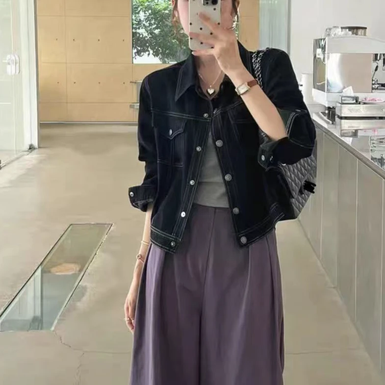 2973号#6090#秋百搭双口袋显瘦休闲牛仔外套G3一32b