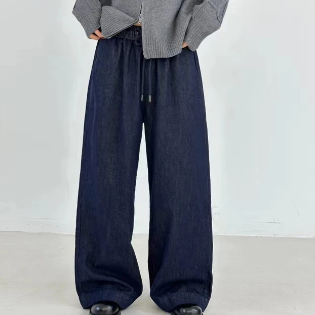 8189号151020#秋韩系休闲弹力腰宽松牛仔裤（预）