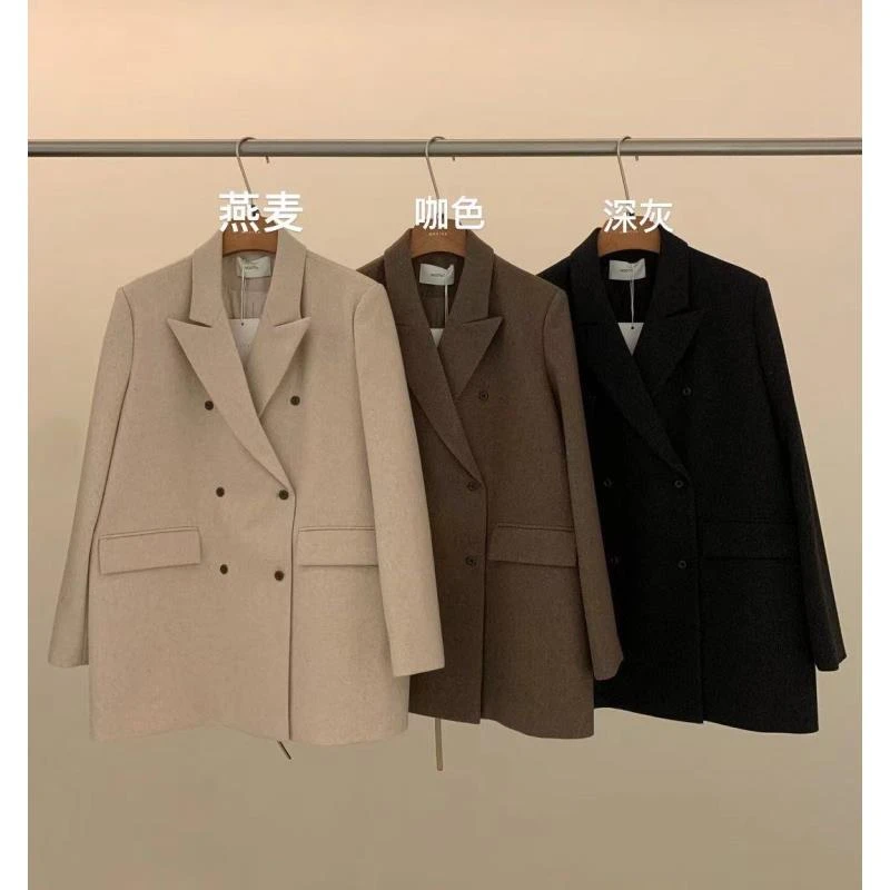 8618号56700#秋冬垫肩设计气质百搭翻领休闲质感外套（预）