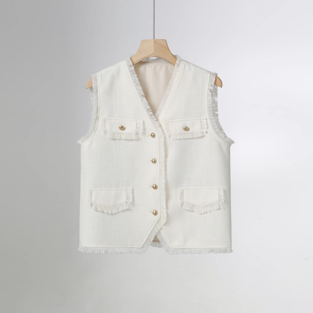 李子木先生小香风马甲外套重工流苏设计新款时尚气质百搭C7109