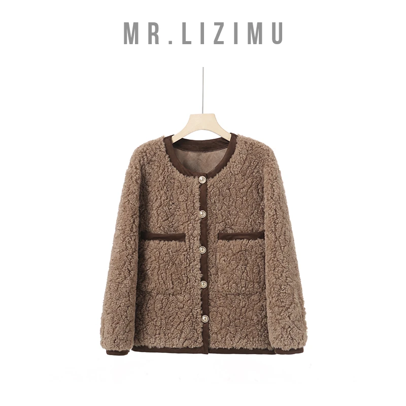 李子木先生小香风仿羊羔毛外套2024秋冬季新款时尚百搭上衣C8617